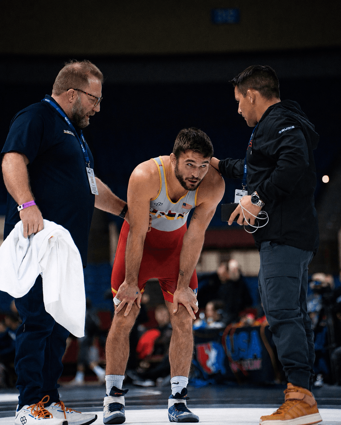 Brandon Slay coaching Olympic athlete