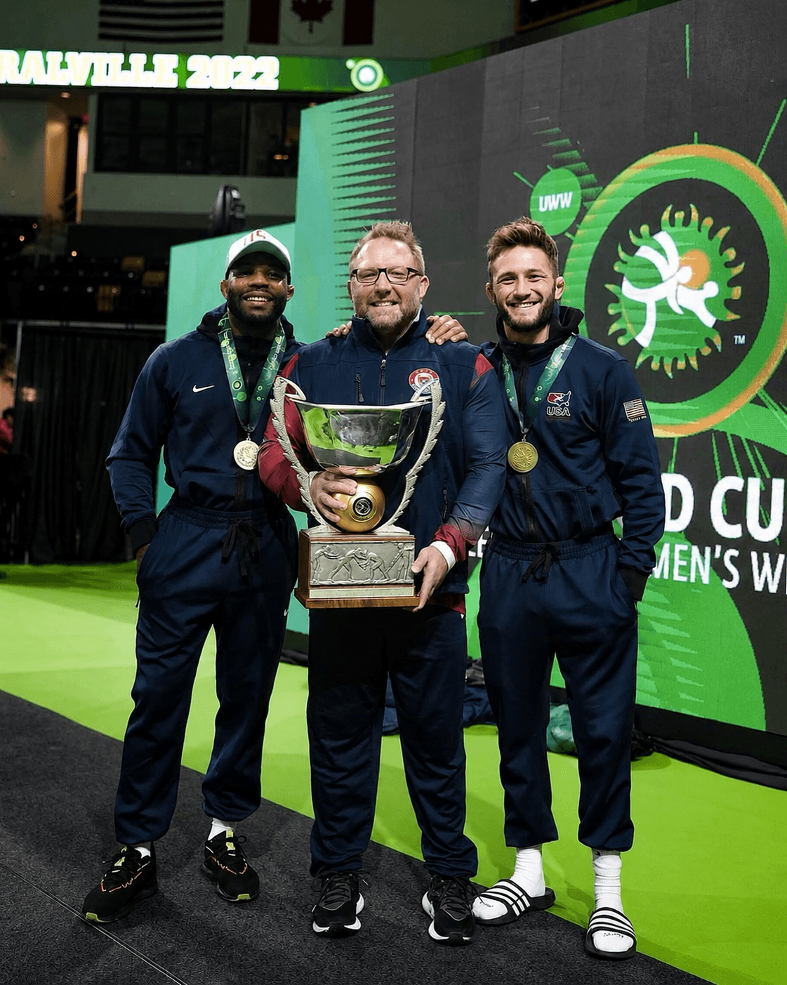 Brandon Slay with World Cup trophy